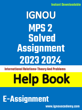 IGNOU MPS 2 Solved Assignment 2023 2024